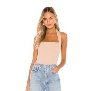 Candice Halter Bodysuit in Nude NWT